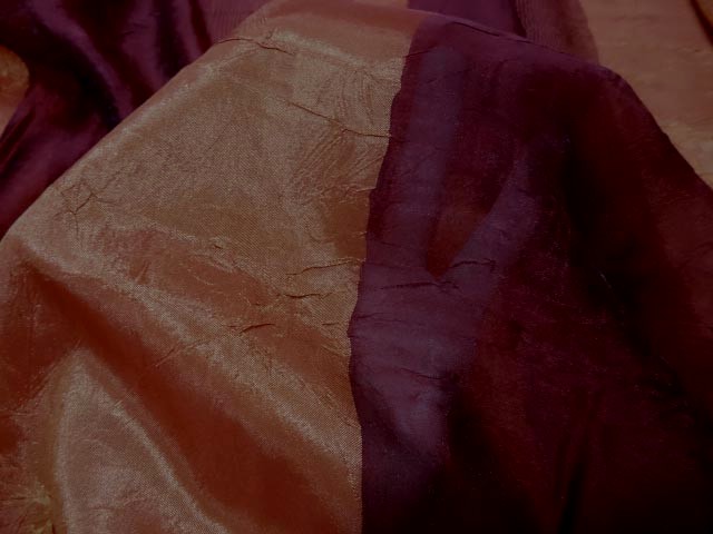 Voile organza taffetas orange bordeaux 2