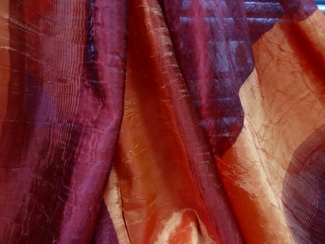 Voile organza taffetas orange bordeaux 3