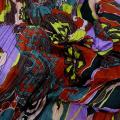Voile plisse ethnique fleuri moderne 