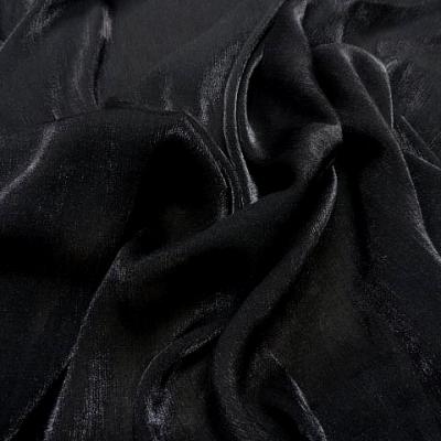 Voile polyester noir plisse a reflets 1 