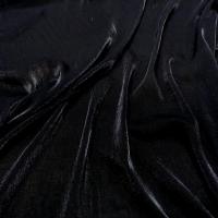 Voile polyester noir plisse a reflets 2 
