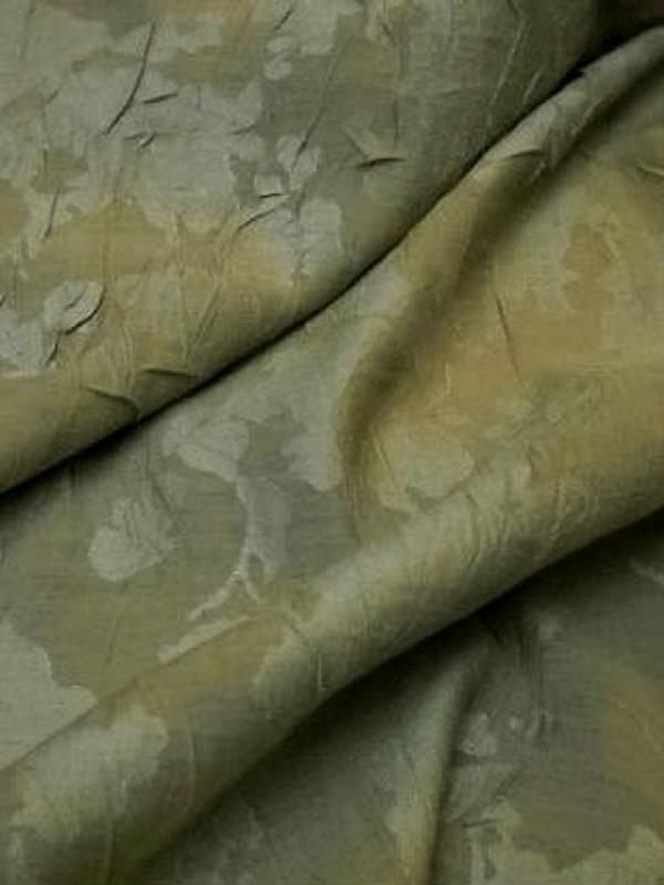 Voile polyester vanille devore froisse 