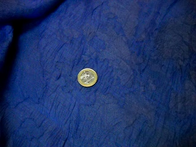 Voile polyesterfroisse devore bleu denim 1