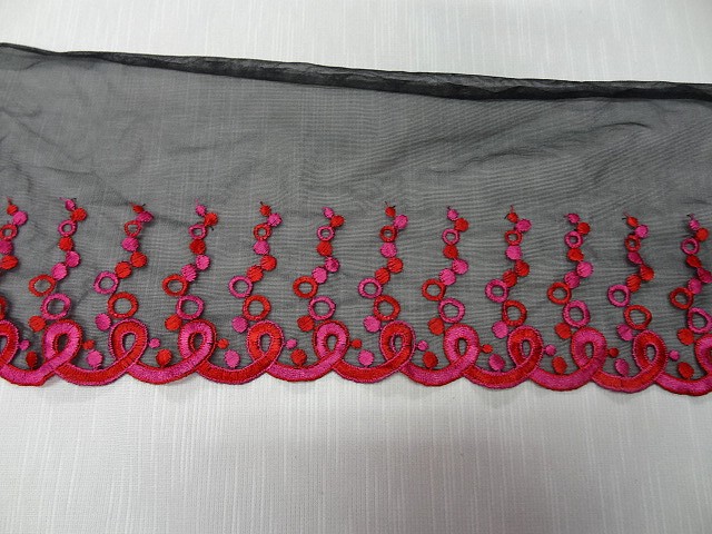 Voile resille noir brode bulles 1