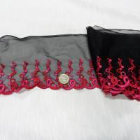 Voile resille noir brode bulles