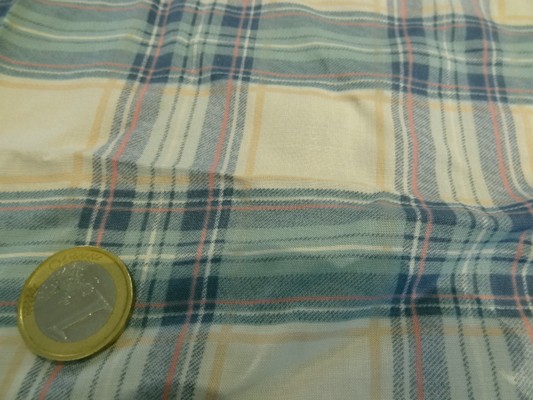 Voile coton carreaux couleurs tendres 02