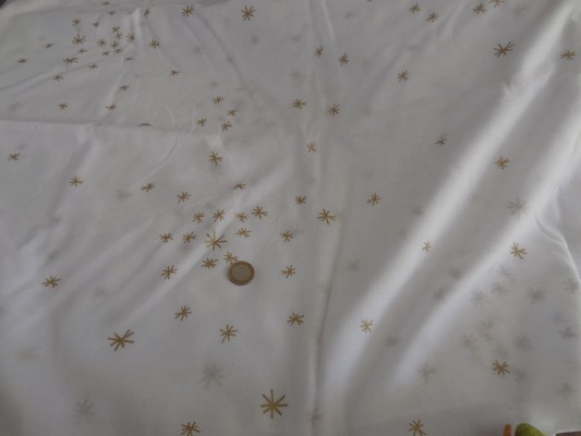 Voile coton blanc étoilé 01