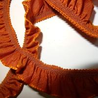 Volant elastique en taffetas rouille 2